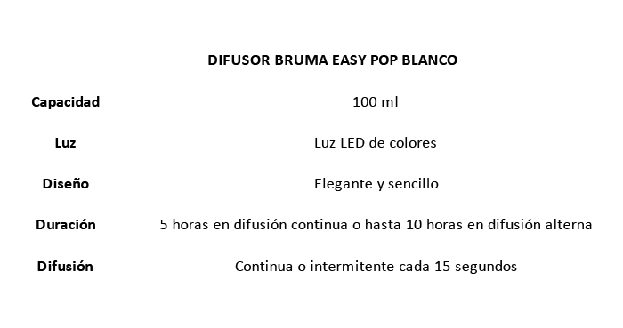 DIFUSOR BRUMA EASY POP BLANCO